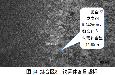 某厂7件屏过集箱焊缝中δ铁素体超标